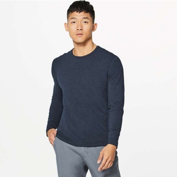 lululemon athletica Other - Lululemon Men’s 5 Year Basic Long Sleeve Size XL Heathered Nautical Navy